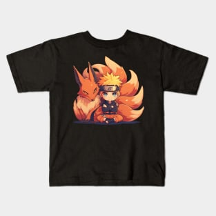 kurama and naruto Kids T-Shirt